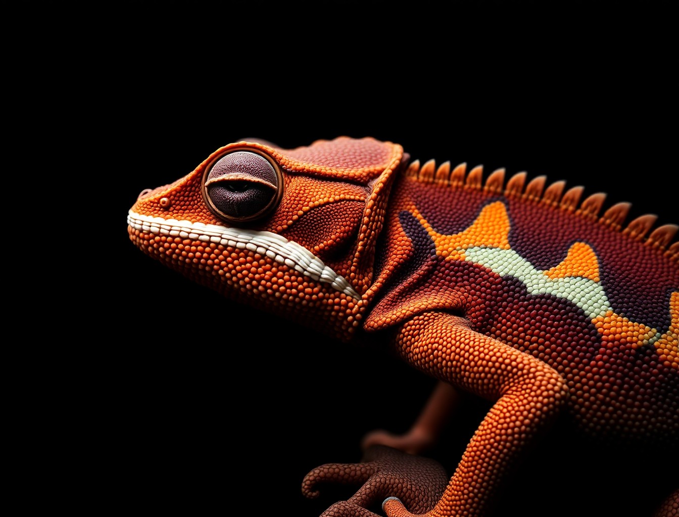 Meccha Chameleon skin texture close-up
