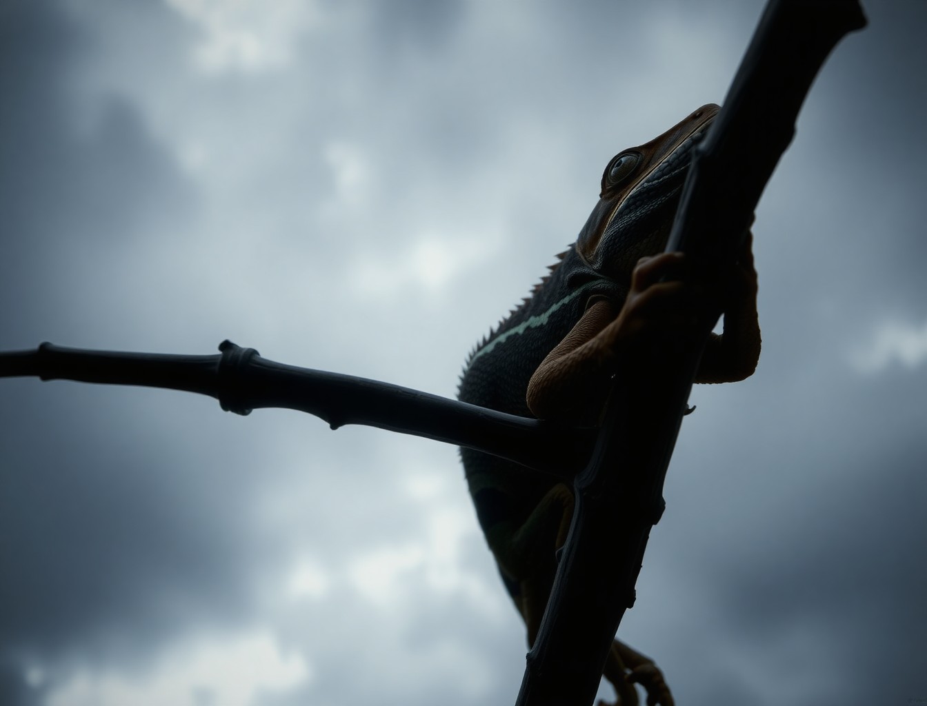 Meccha Chameleon looking up